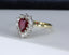 18ct Gold Ruby & Diamond Ring 1.00ct Pear Cut Size UK O US 7.25 EUR 55 Vintage Secondhand Pre-Owned Side 2