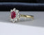 18ct Gold Ruby & Diamond Ring Size UK M 1/2 US 6.5 EUR 53 Vintage Secondhand Pre-Owned Side 2