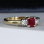18ct Gold Ruby & Diamond Ring, Size UK O US 7.25 EUR 55 Vintage Secondhand Pre-Owned Jewellery Side 1
