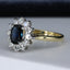 18ct Gold Sapphire & Diamond Ring Oval Sapphire 0.75ct Size UK N US 6.75 EUR 54 Vintage Secondhand Pre-Owned Side 3