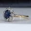 18ct Gold Sapphire & Diamond Ring Oval Sapphire 0.75ct Size UK R US 8.5 EUR 59 Vintage Secondhand Pre-Owned Jewellery Side 2