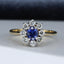 18ct Gold Sapphire & Diamond Ring Size UK L US 5.75 EUR 51 Vintage Secondhand Pre-Owned Front 1