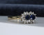 18ct Gold Sapphire & Diamond Ring Size UK O US 7 EUR 55 Vintage Secondhand Pre-Owned Side 1 C