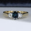 18ct Gold Sapphire & Diamond Ring Vintage 0.40ct Size UK K US 5.25 EUR 50 Vintage Secondhand Pre-Owned Front