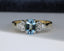 18ct Yellow Gold Aquamarine & Diamond Ring Oval Cut Aquamarine 0.75ct Size UK O US 7.25 EUR 55 Vintage Secondhand Pre-Owned Front