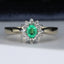 9ct Gold Emerald & Diamond Ring Size UK L US 5.75 EUR 51 Vintage Secondhand Pre-Owned Jewellery Front