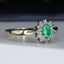 9ct Gold Emerald & Diamond Ring Size UK L US 5.75 EUR 51 Vintage Secondhand Pre-Owned Jewellery Side 1