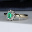 9ct Gold Emerald & Diamond Ring Size UK L US 5.75 EUR 51 Vintage Secondhand Pre-Owned Jewellery Side 2