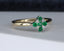 9ct Gold Emerald & Diamond Ring Size UK O US 7.25 EUR 55 Vintage Secondhand Pre-Owned Side 1