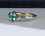 9ct Gold Emerald & Diamond Ring Size UK O US 7.25 EUR 55 Vintage Secondhand Pre-Owned Side 3