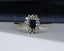 9ct Yellow Gold Sapphire & Diamond Ring Size UK O US 7.25 EUR 55 Vintage Secondhand Pre-Owned Front