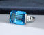 18ct White Gold Blue Topaz Ring Cocktail Ring 19.00ct Swiss Blue UK O US 7 EUR 55