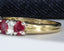 18ct Gold Ruby & Diamond Ring Size M 6.25 52.5