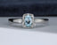 18ct Gold Aquamarine & Diamond Ring Size UK R US 8.5 EUR 59