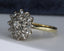 18ct Gold Diamond Ring,0.40ct Cluster Rose Cut Old European Cut Size UK M 1/2 US 6.5 EUR 53