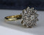 18ct Gold Diamond Ring,0.40ct Cluster Rose Cut Old European Cut Size UK M 1/2 US 6.5 EUR 53
