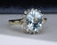 9ct Gold Aquamarine & Diamond Ring 3.00ct Oval Cut Size UK Q US 8 EUR 57