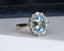 18ct Yellow Gold Aquamarine & Diamond Ring Aquamarine 2.70ct Size UK P US 7.75 EUR 57