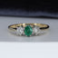 18ct Gold Emerald & Diamond Ring, Vintage, Oval Emerald 0.40ct, Eternity Trilogy, UK R US 8.5 EUR 59