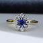 18ct Gold Sapphire & Diamond Ring Size UK L US 5.75 EUR 51