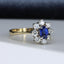 18ct Gold Sapphire & Diamond Ring Size UK L US 5.75 EUR 51