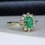 18ct Gold Emerald & Diamond Ring Size UK N US 6.75 EUR 54