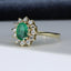 18ct Gold Emerald & Diamond Ring Size UK N US 6.75 EUR 54
