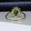 18ct Gold Emerald & Diamond Ring Size UK N US 6.75 EUR 54