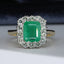 18ct Gold Emerald & Diamond Ring Emerald 1.40ct Vintage Size UK J US 4.75 EUR 49