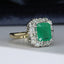 18ct Gold Emerald & Diamond Ring Emerald 1.40ct Vintage Size UK J US 4.75 EUR 49